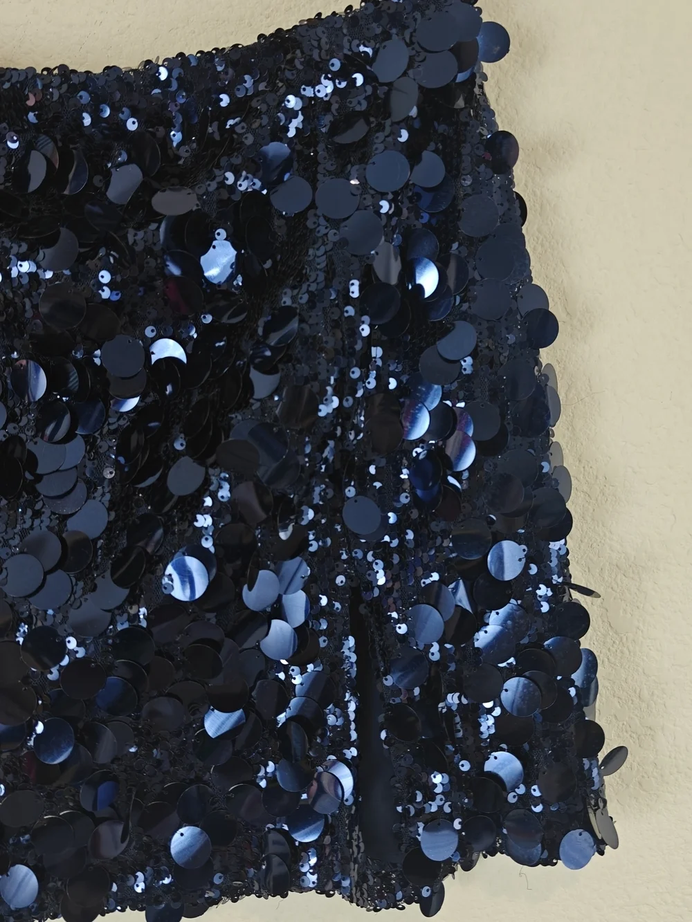 Sleek Amanda Uprichard Dale Seuqins Mini Skirt in Navy Blue Ink Size M, NWOT